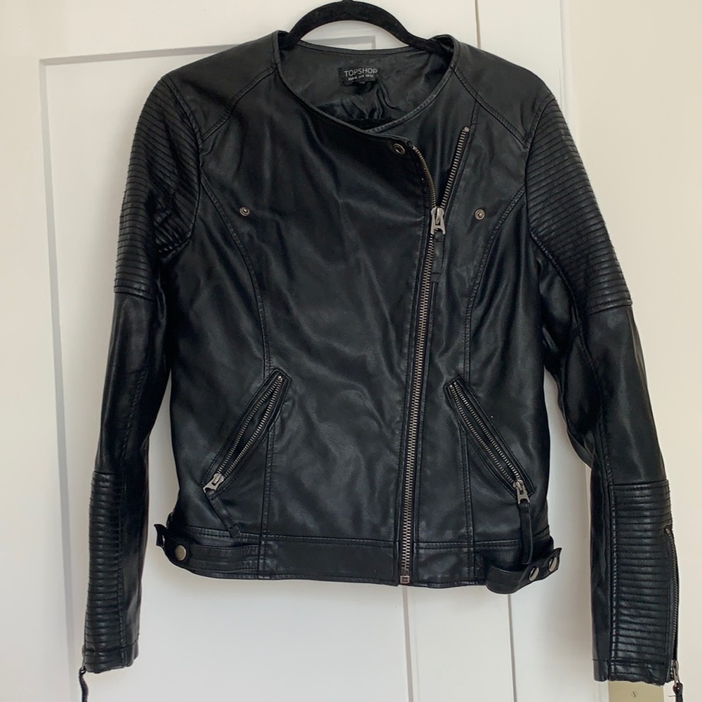 Faux Leather Top Shop Jacket